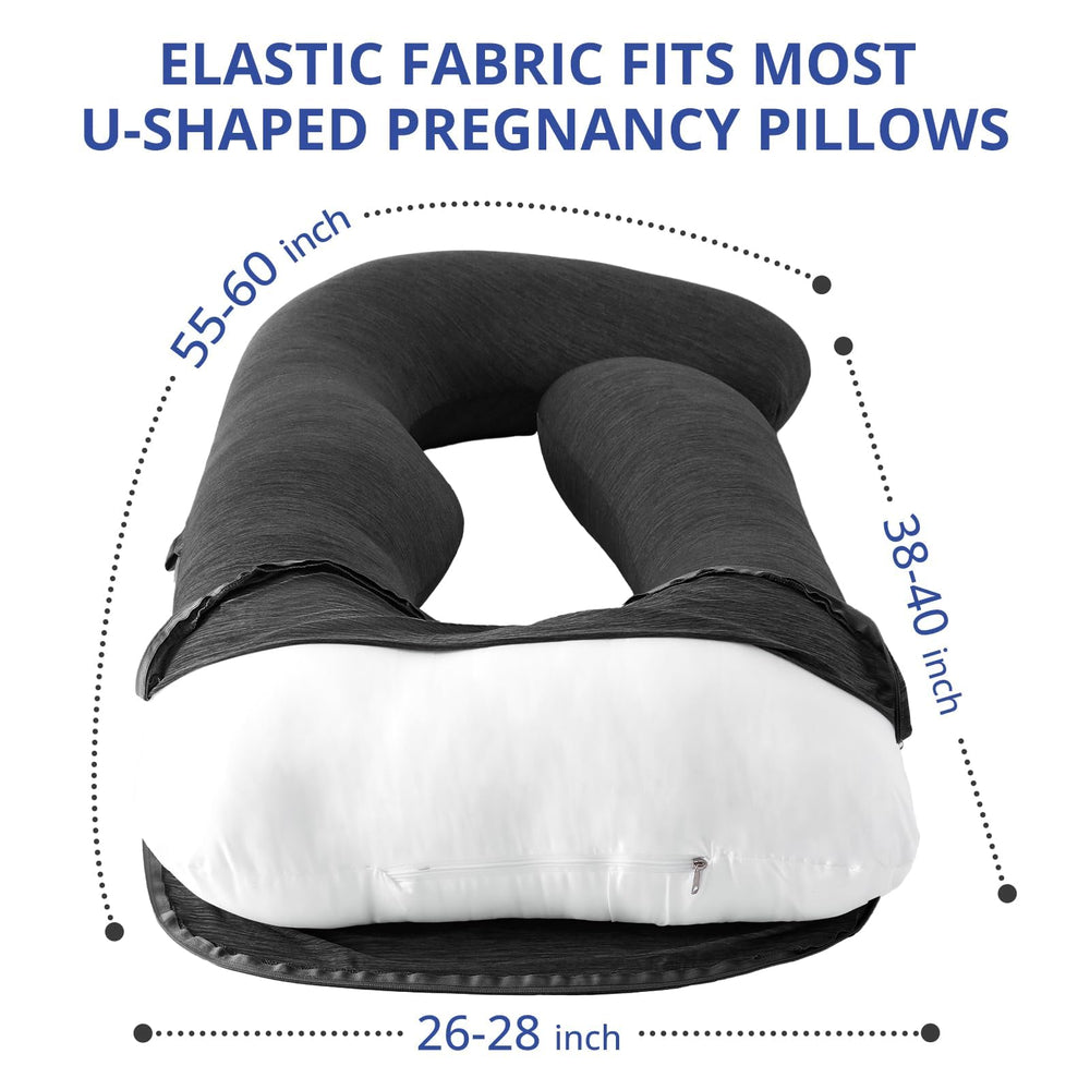 Sasttie cooling-pregnancy-pillow-cover zipper detail highlights smooth two-way zip for easy removal