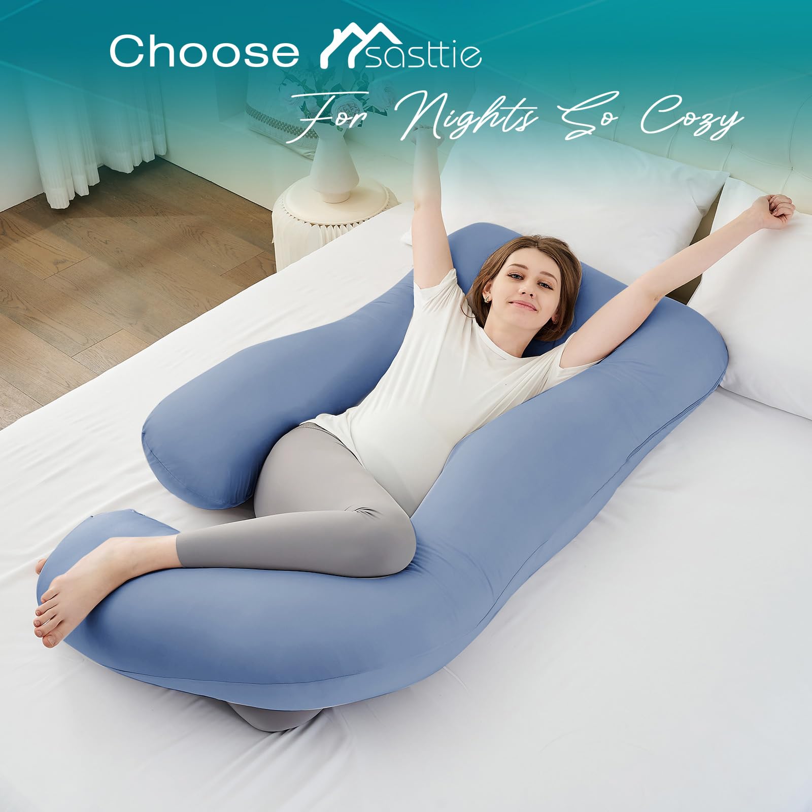 Sasttie ergonomic pillow supporting shoulders and back