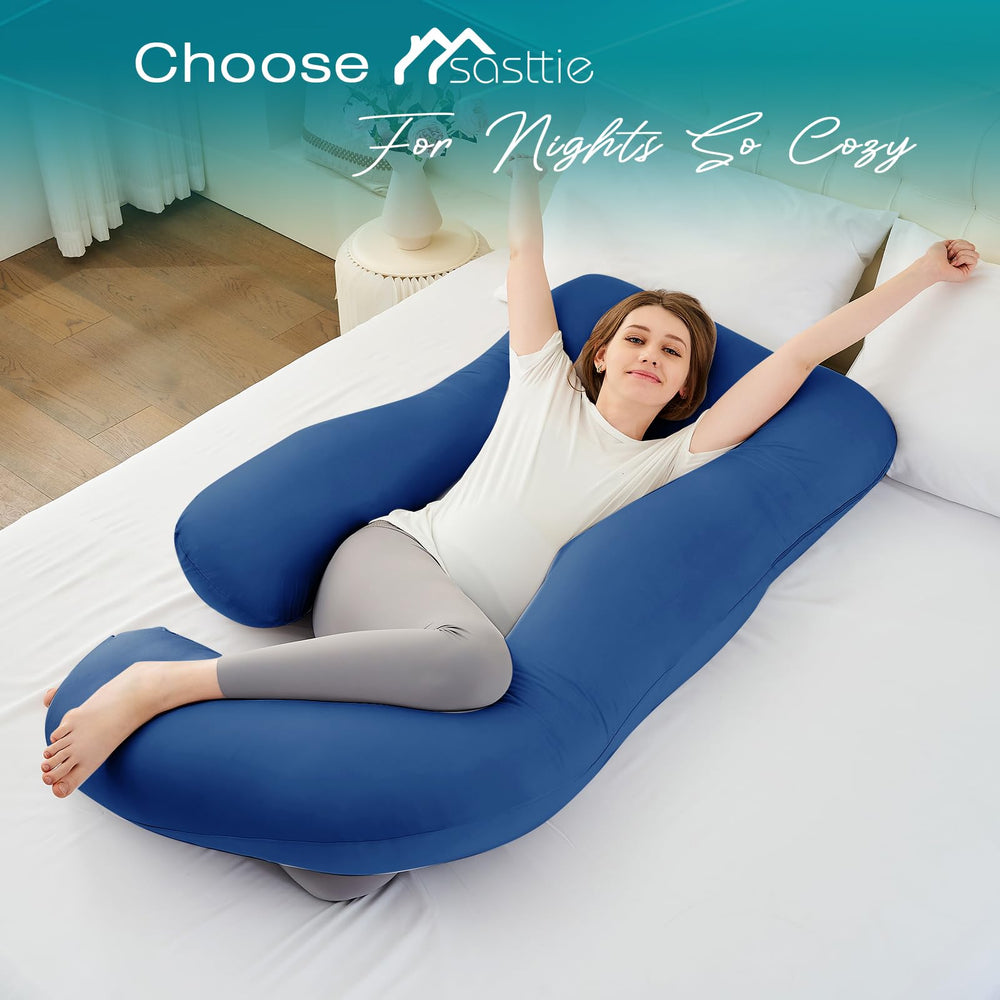 Sasttie full-body support pillow supports bedtime comfort