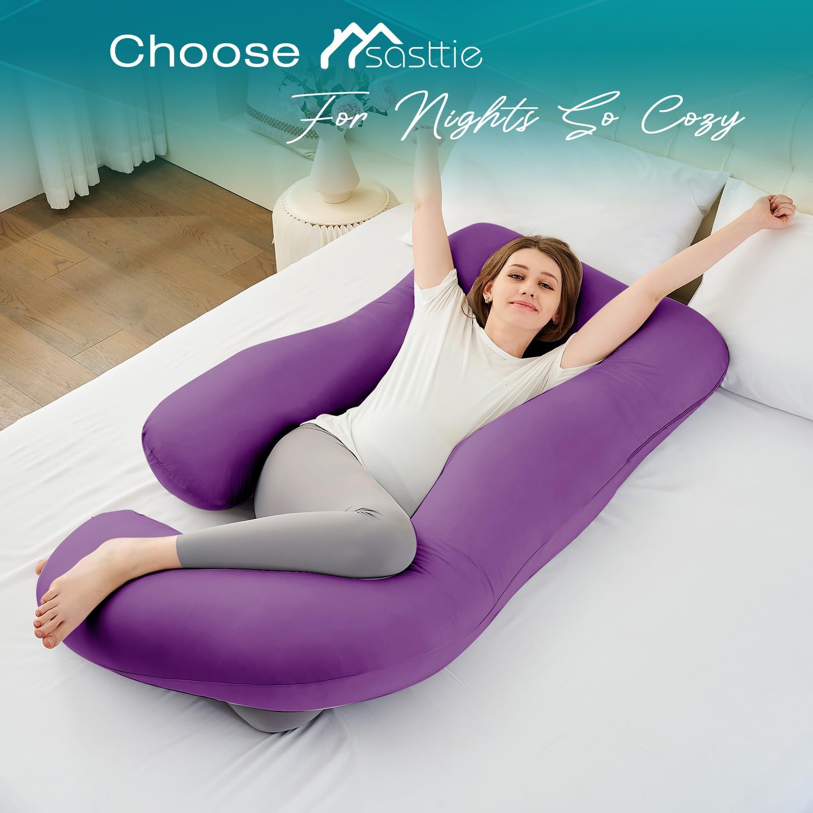 Sasttie pregnancy-pillow ergonomic design promotes better posture