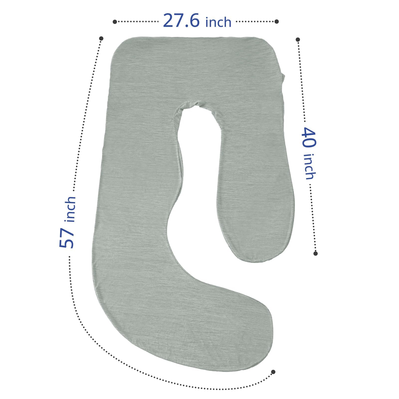 Sasttie 55-57 inch pillow fit close-up showing snug, secure fabric stretch.