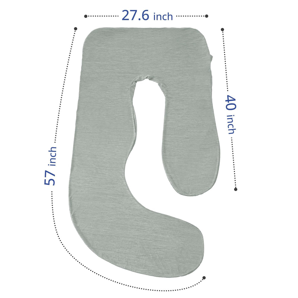 Sasttie 55-57 inch pillow fit close-up showing snug, secure fabric stretch.