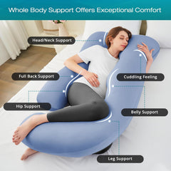 Sasttie 65-inch full-body pillow provides long coverage for head-to-toe comfort.