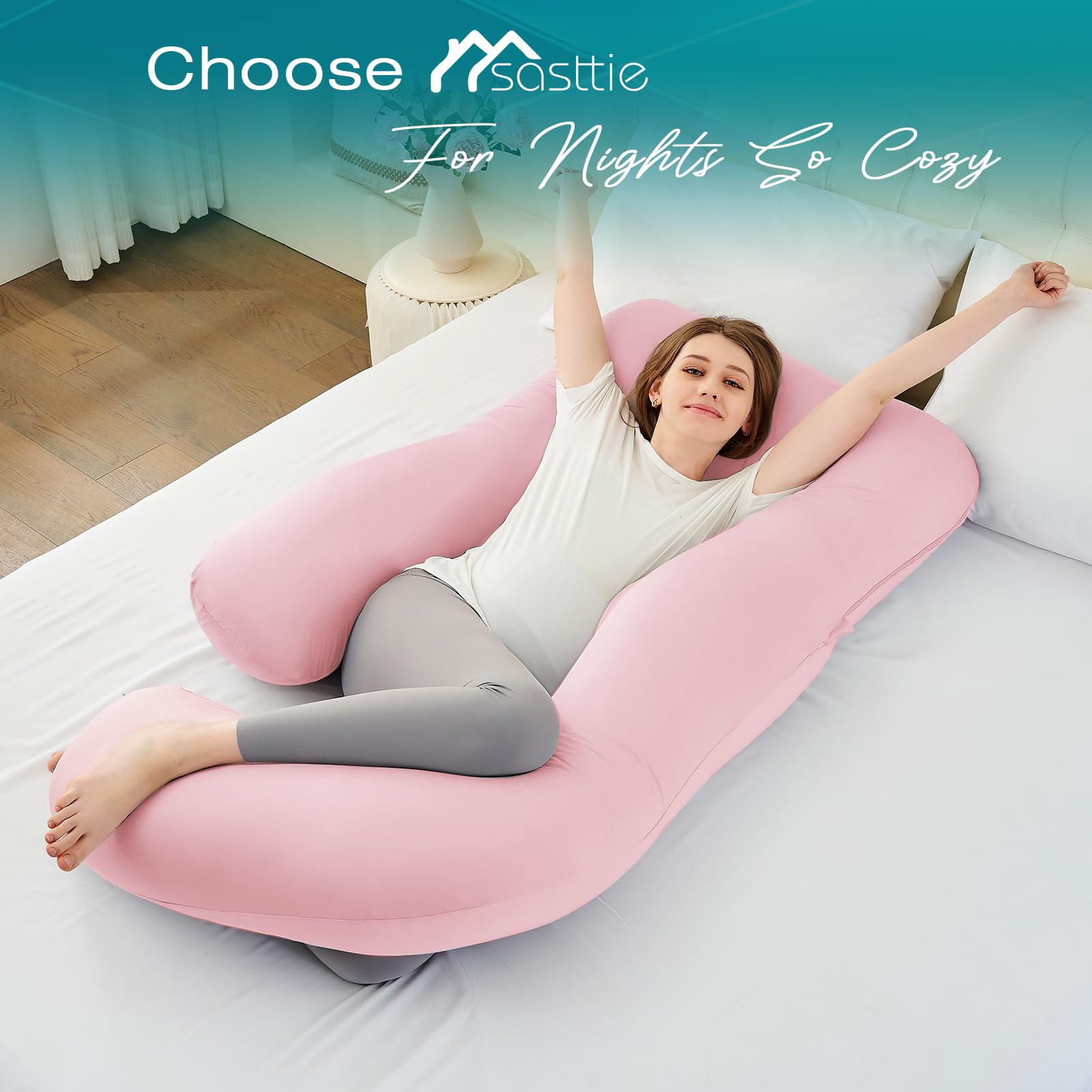 Sasttie maternity essential pillow for comfortable rest during pregnancy