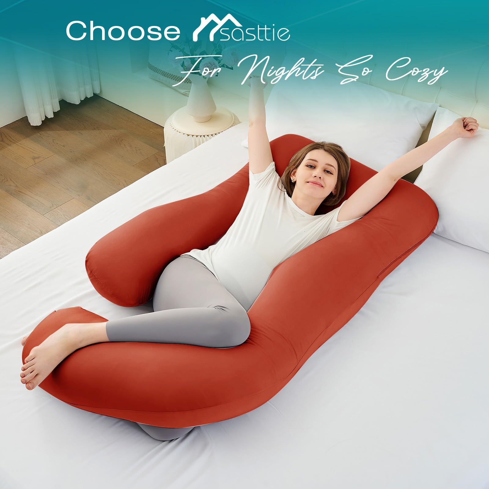 Sasttie breathable cover close-up highlights cooling touch during warm nights.