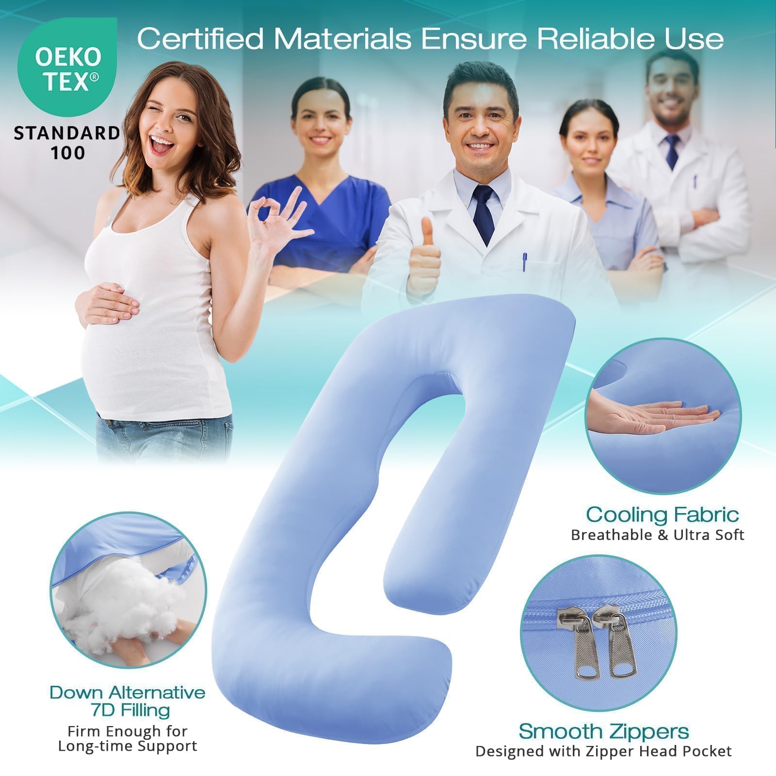 Cooling cover on Sasttie pillow helps you stay comfortable while resting