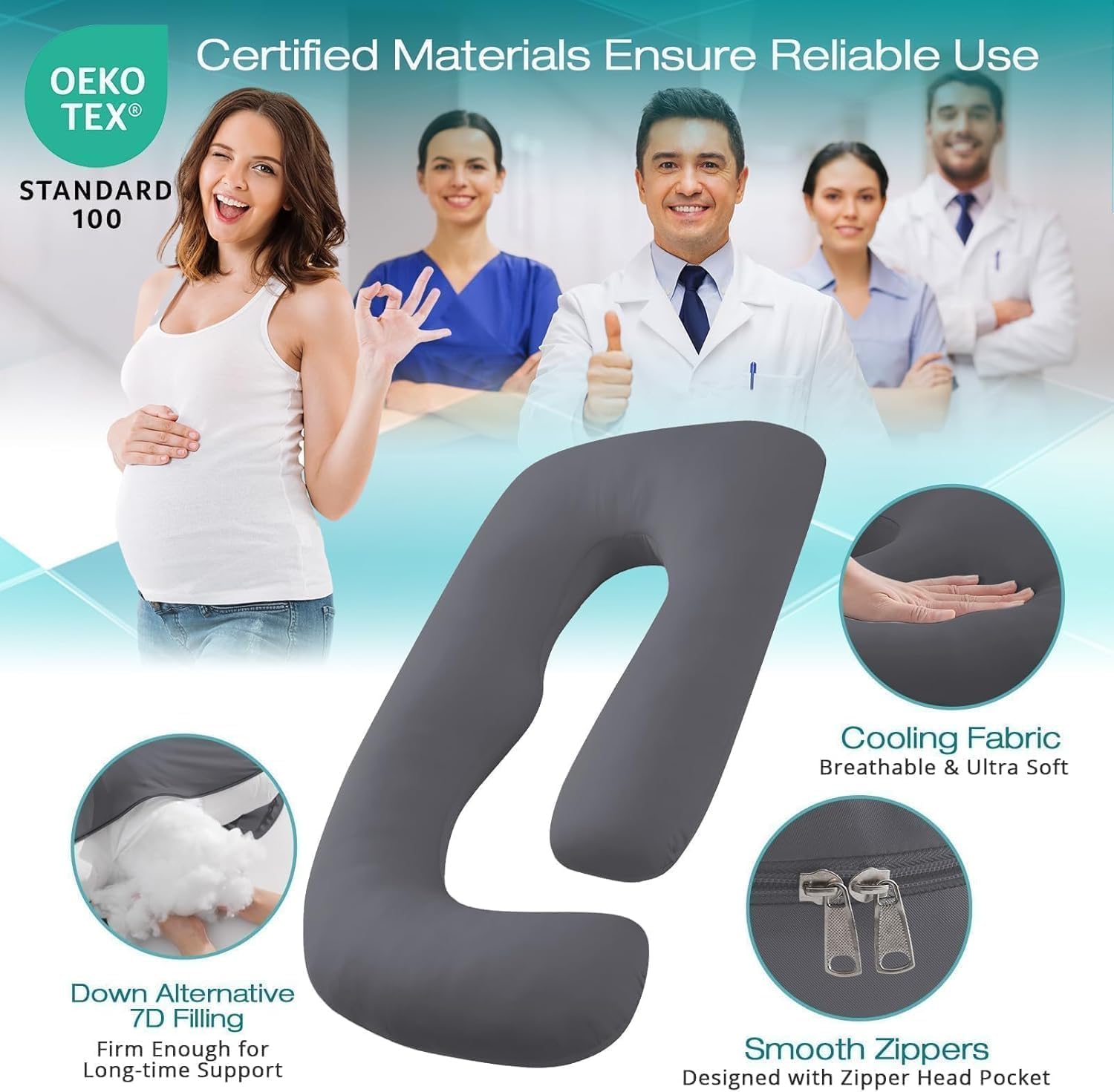 Sasttie down-alternative filling with 7lbs provides balanced support.