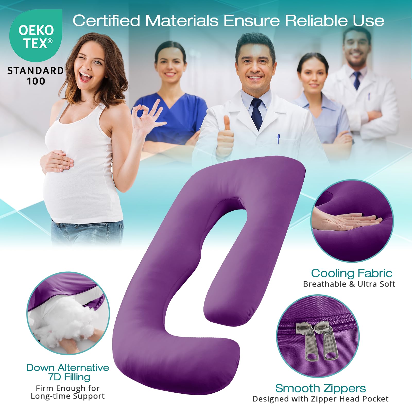 Sasttie pillow uses down-alternative filling for plush yet supportive feel.