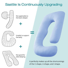 Ergonomic U-shape supports shoulders, back, belly, and arms for better alignment