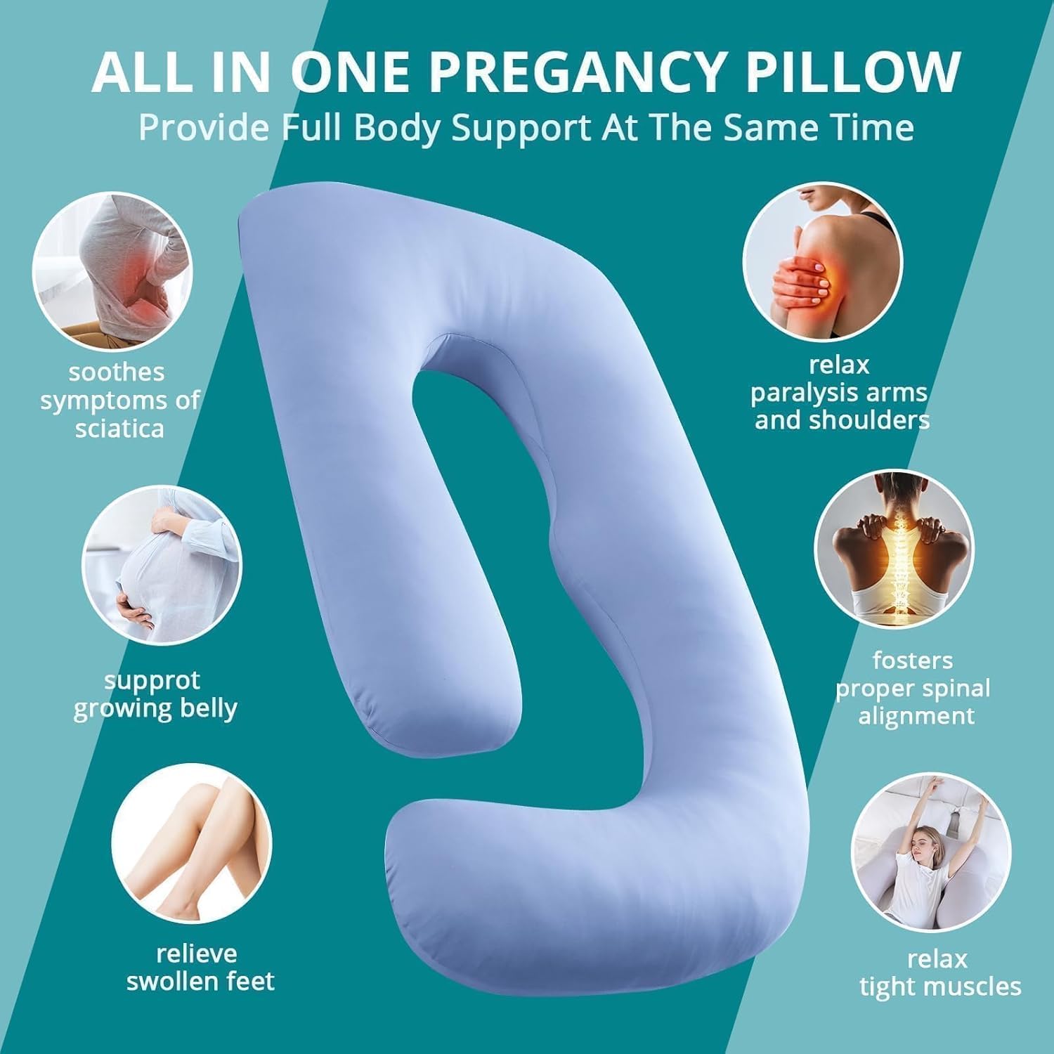 Sasttie full-body support pillow adapting to sleep position for comfort