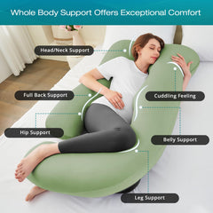 Sasttie 57-inch full-length pillow provides total-body wrap and comfort.