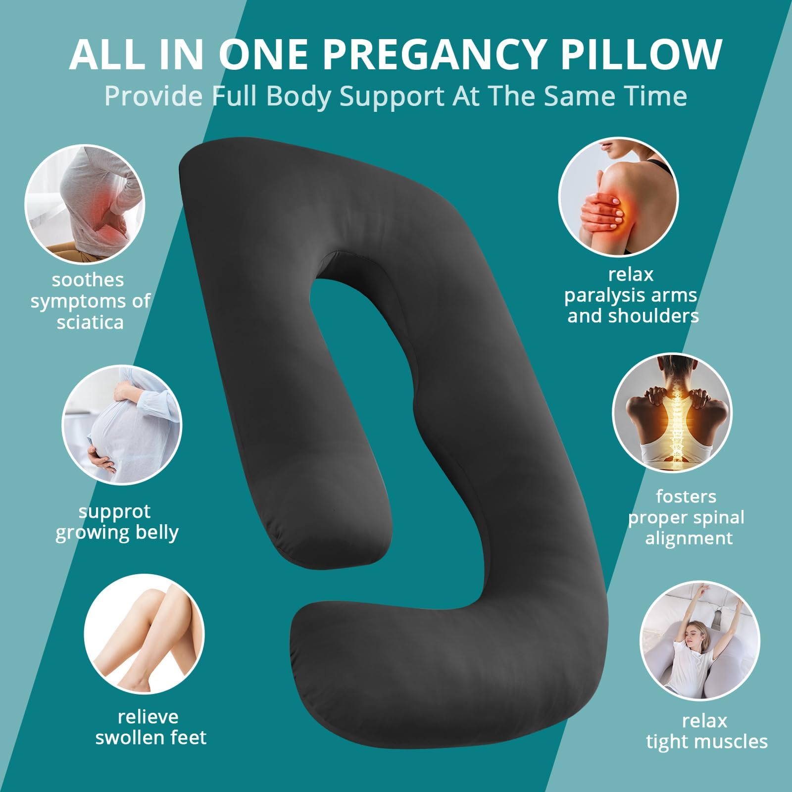 Sasttie maternity comfort setup for hips, back, and legs alignment