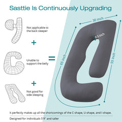 Sasttie pregnancy pillow removable cover for easy washing.