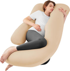 Sasttie pregnancy pillow U-shaped ergonomic fit supports sore shoulders and back.