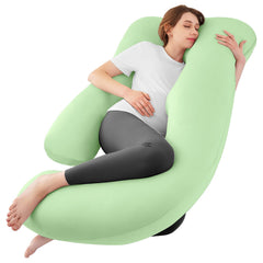 Sasttie pregnancy pillow U-shape front view showing full-body support