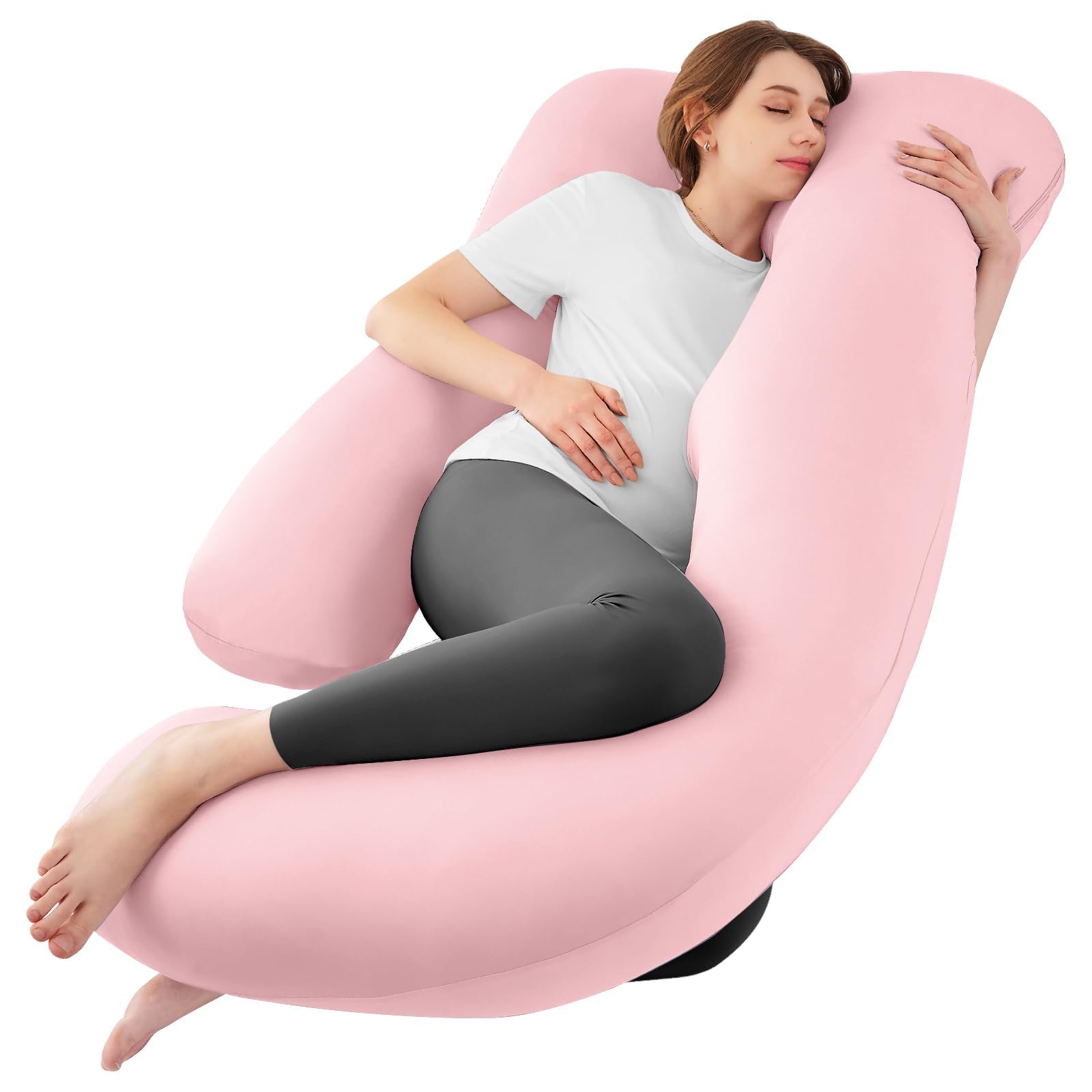Sasttie U-shaped pregnancy pillow full-body coverage supports back and shoulders