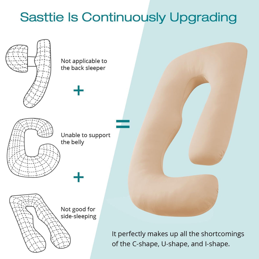 Sasttie 57-inch length demonstrates full-body coverage for sleep alignment.