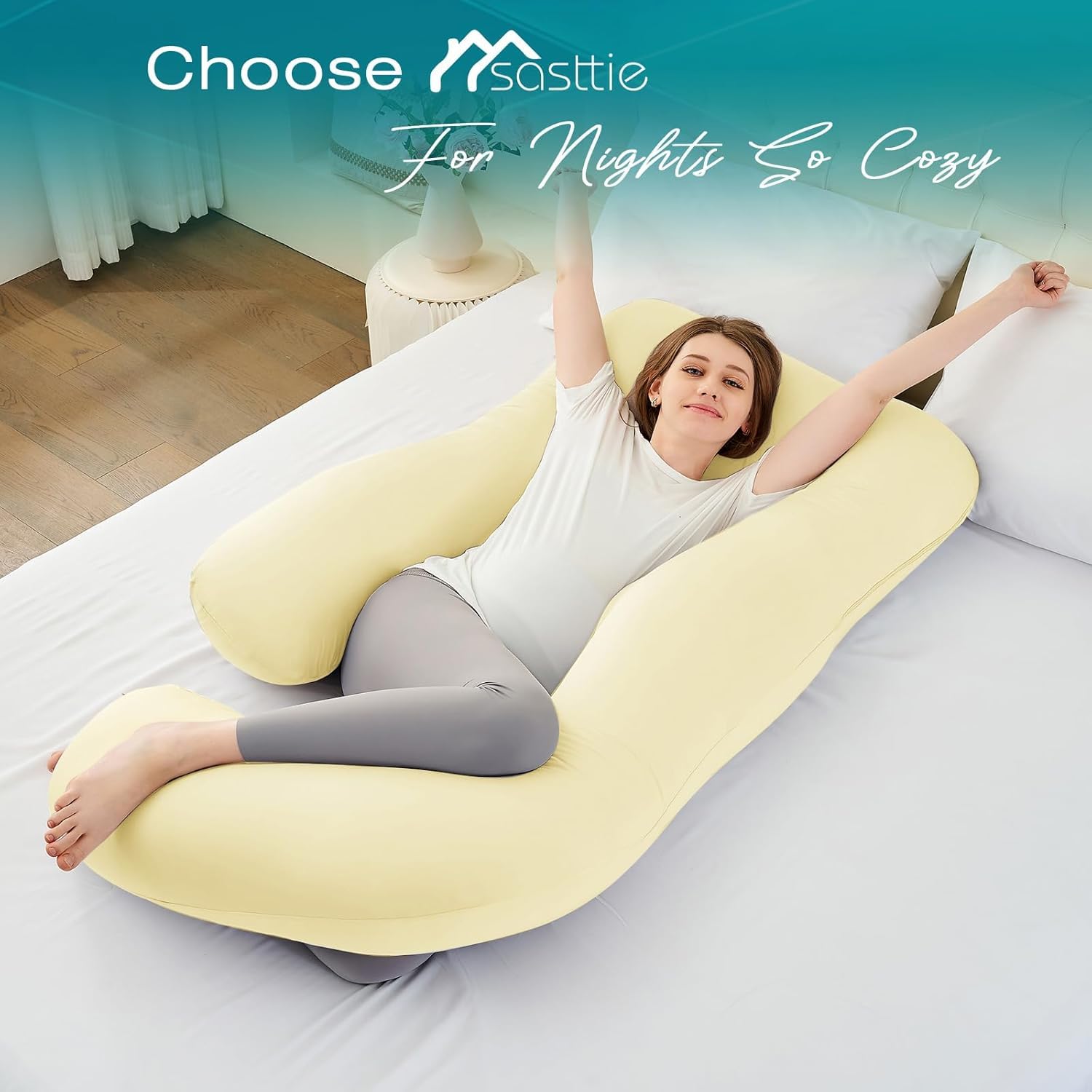 Sasttie maternity pillow ideal for pregnant women seeking restful nights
