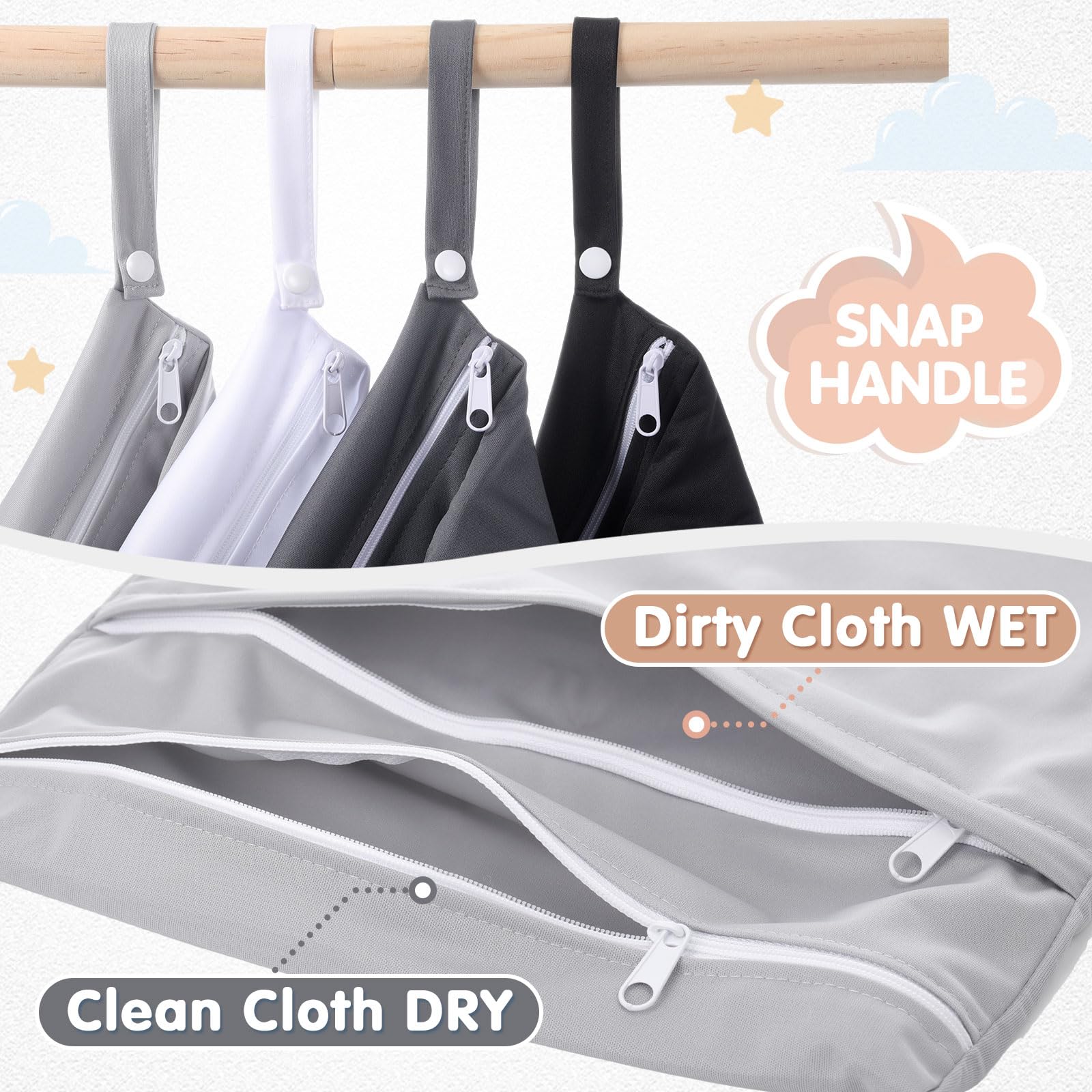 SATINIOR wet dry bags basic color with zipper opening for quick access