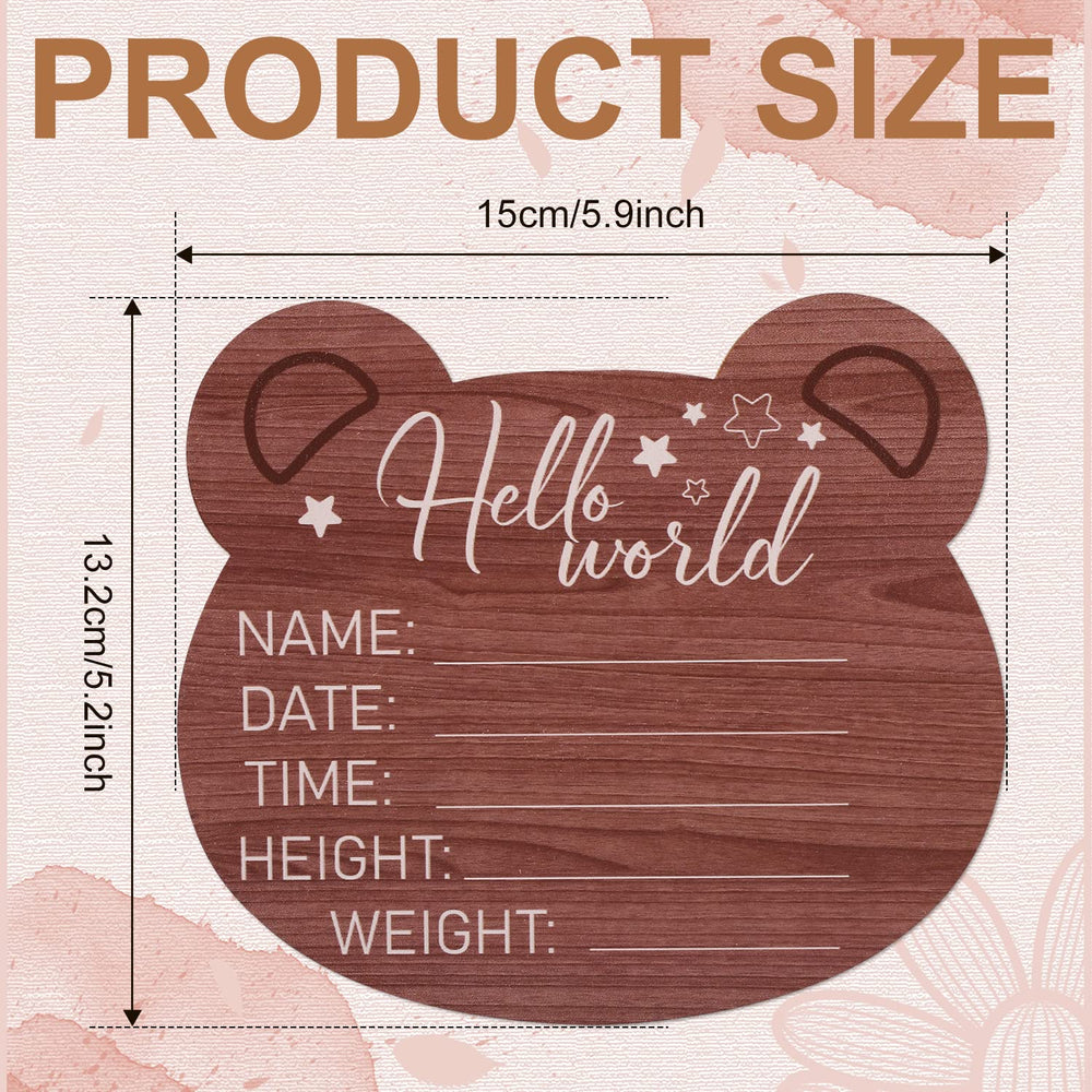 Savita bear-shaped plaque back side showing fill-in details for keepsake memory.