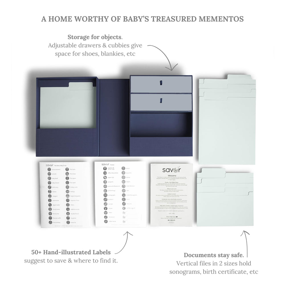 Savor Baby Memory Box interior compartments keep sonograms and notes neatly separated.