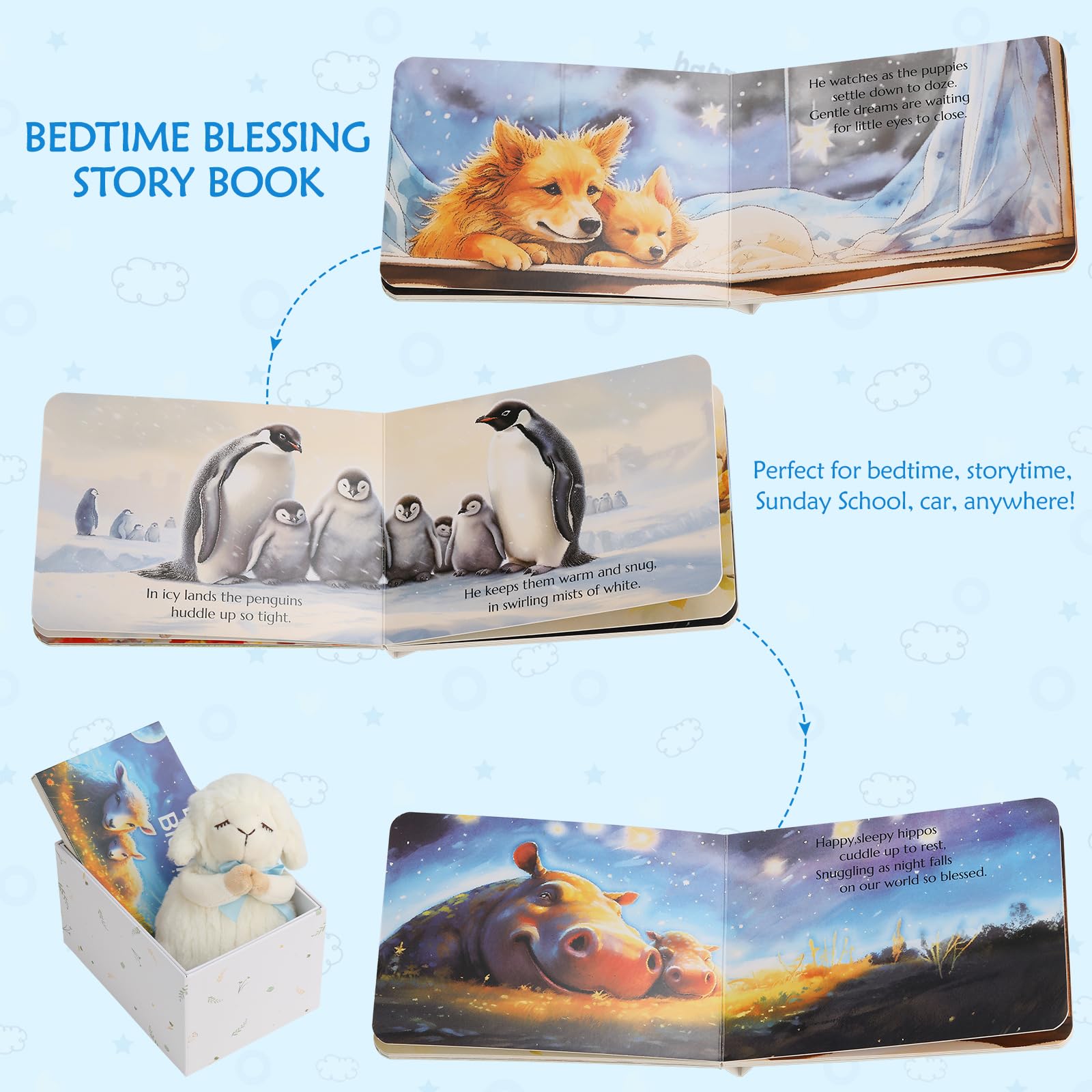 Sawnfay bedtime blessing board book with rounded corners for safety.