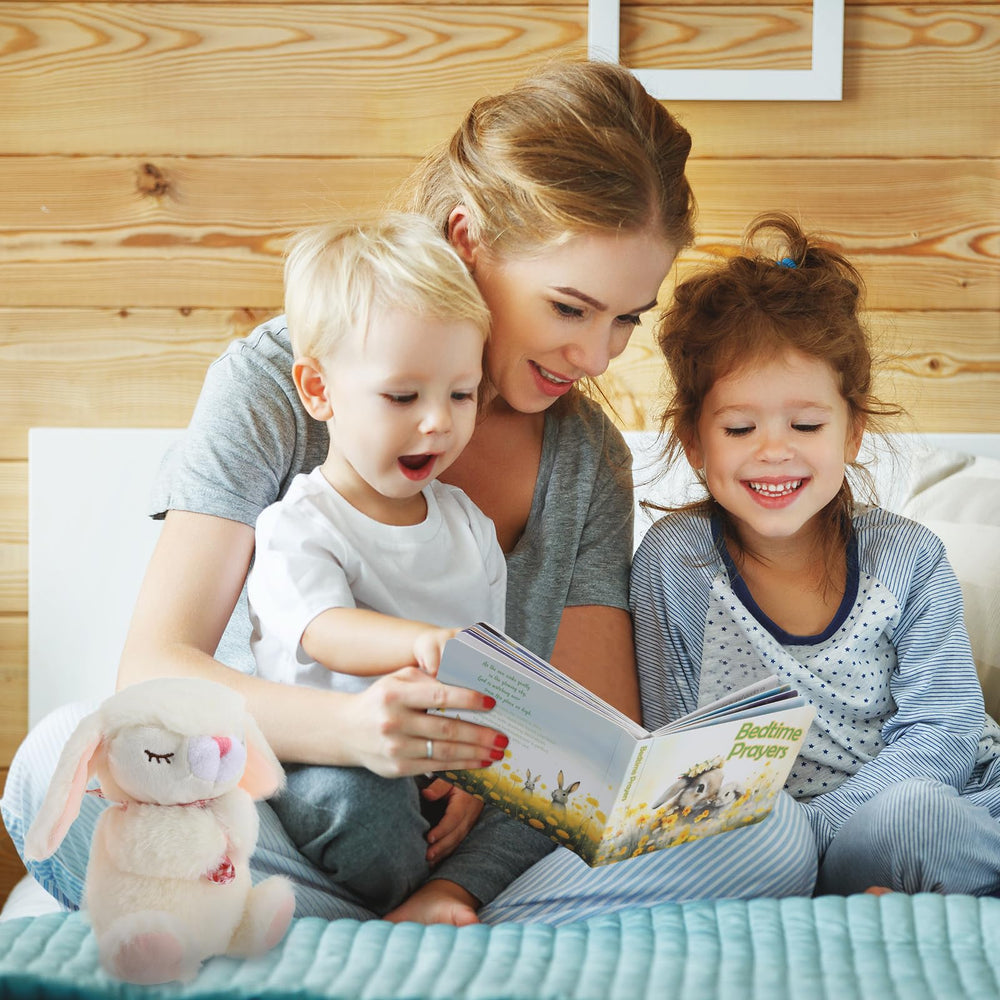 Sawnfay soft plush bunny closeup shows huggable texture ideal for newborn comfort.