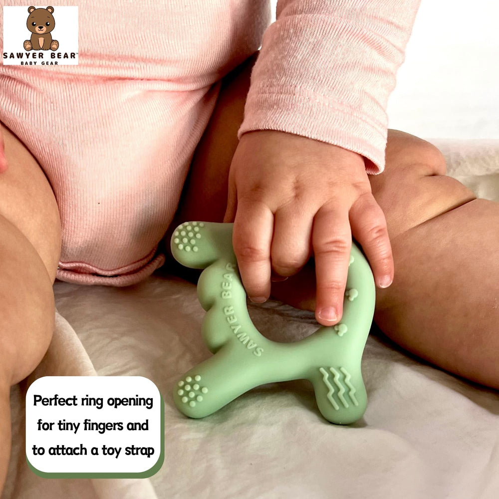 Sawyer Bear I Love You teether ideal gift for new parents.
