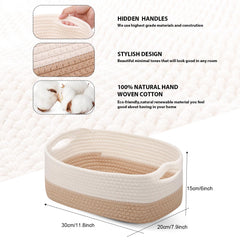 Sawysine rope basket closeup highlights cotton rope texture for durable, soft-touch storage