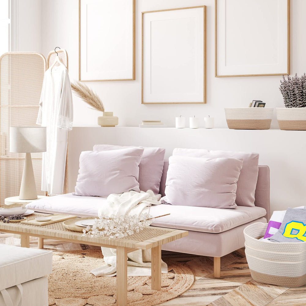 Sawysine rope basket foldable design eases reshaping when reorganizing spaces