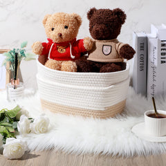 Sawysine rope basket handles showcase boho design for easy carry and decorative storage