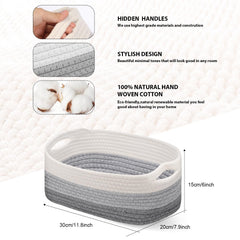 Sawysine woven baskets with handles brighten living room decor while organizing essentials.