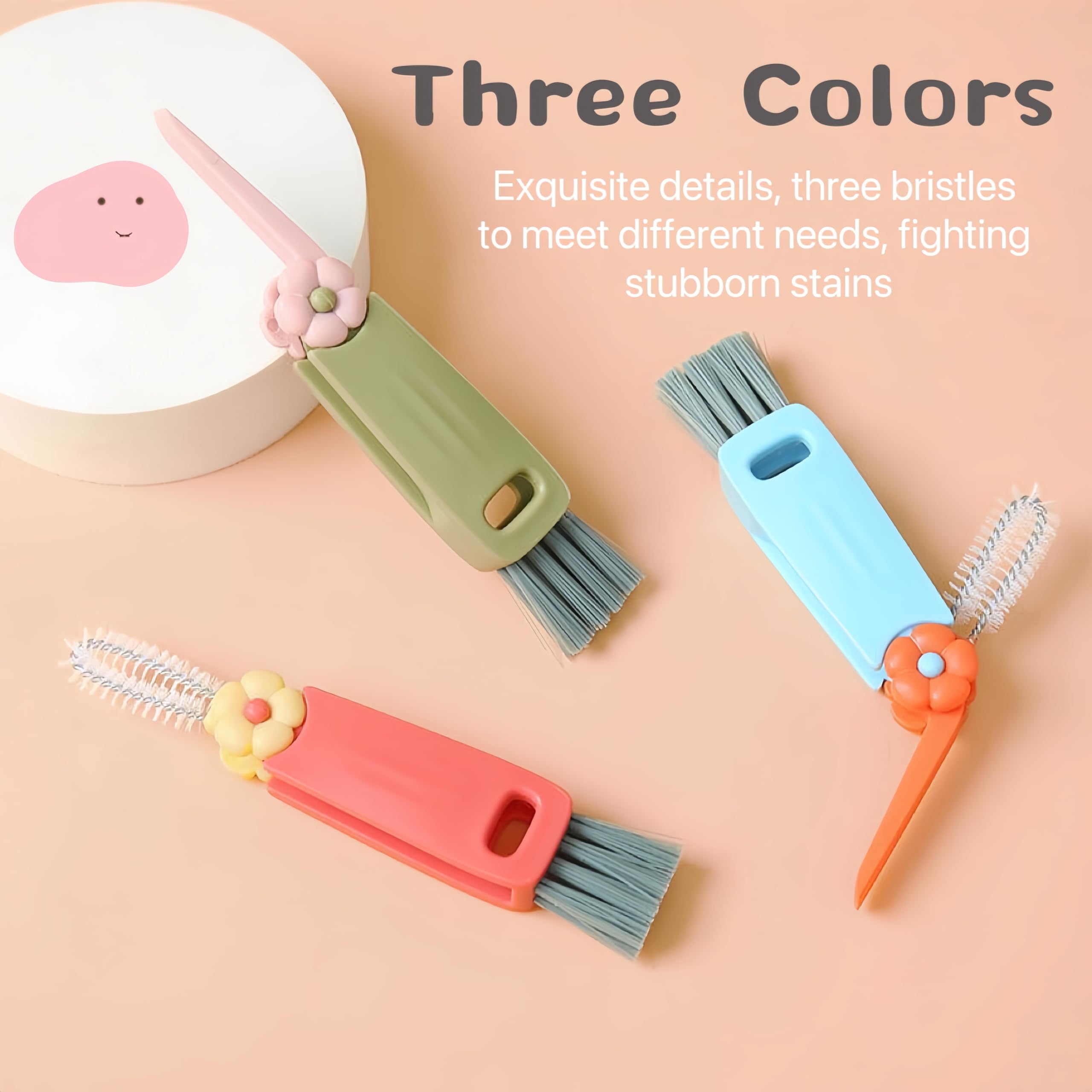 Sayehuanye 3in1 brush set handles cups, teaware, bottles, and gadgets.