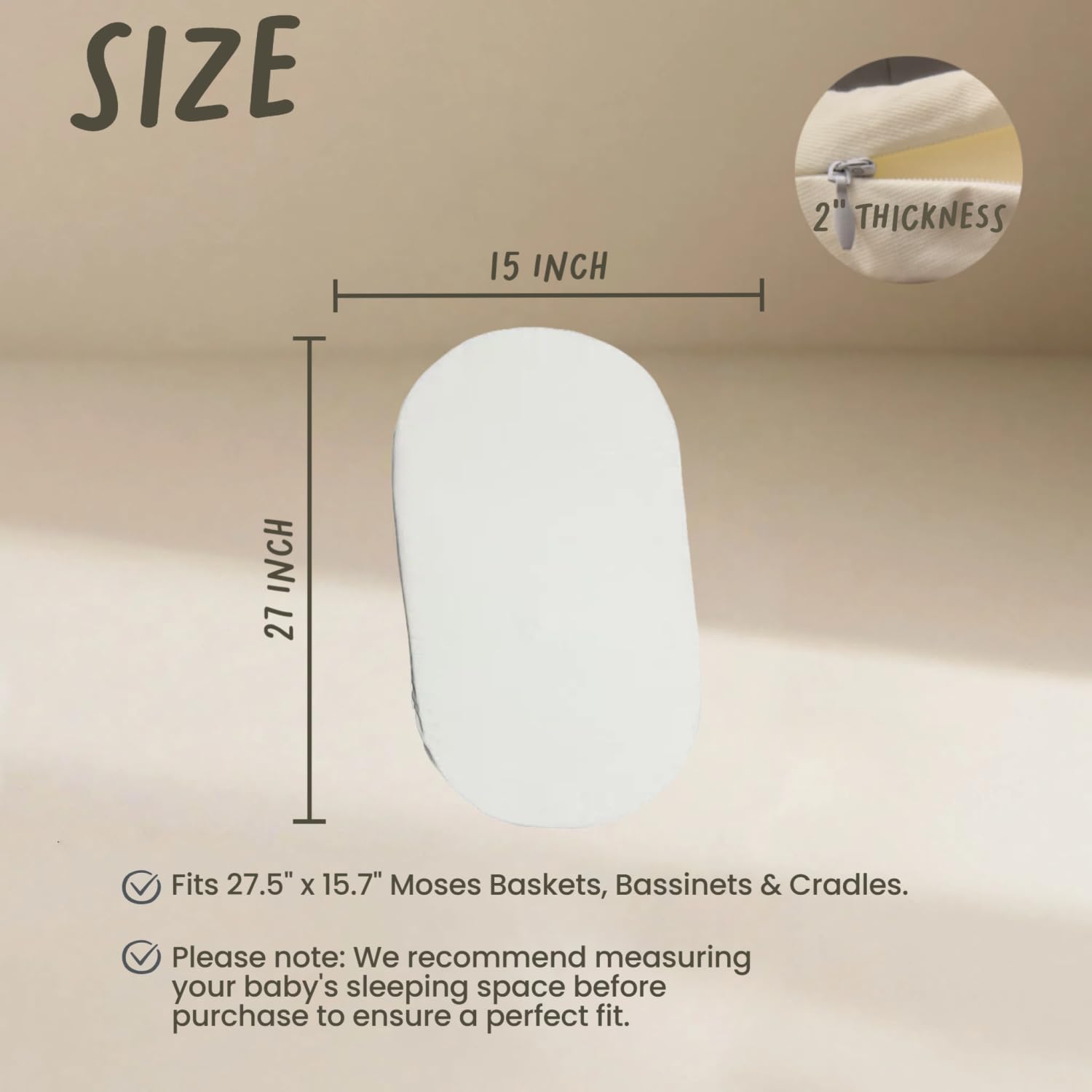 SayHAHA Moses basket pad waterproof cover close-up, showing durability.