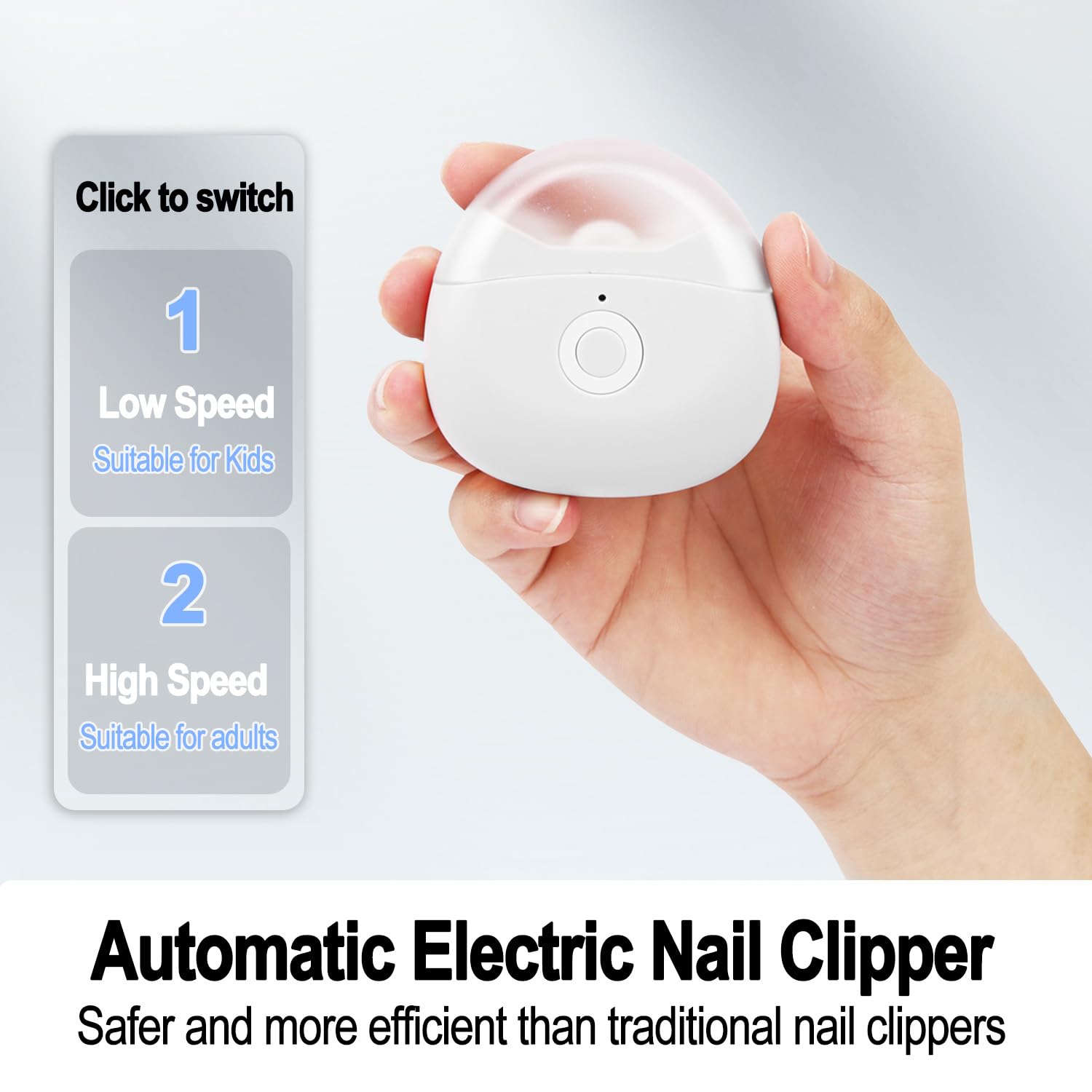 SCAIKTIG two-speed nail clipper enables gentle or firm trims