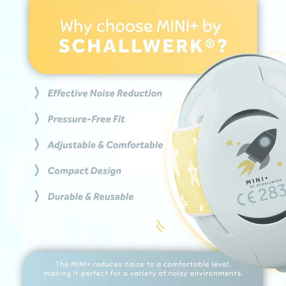 Schallwerk Mini+ Ear Muffs block loud events like parades and concerts safely