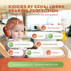 Schallwerk Mini+ baby ear muffs providing noise protection during events