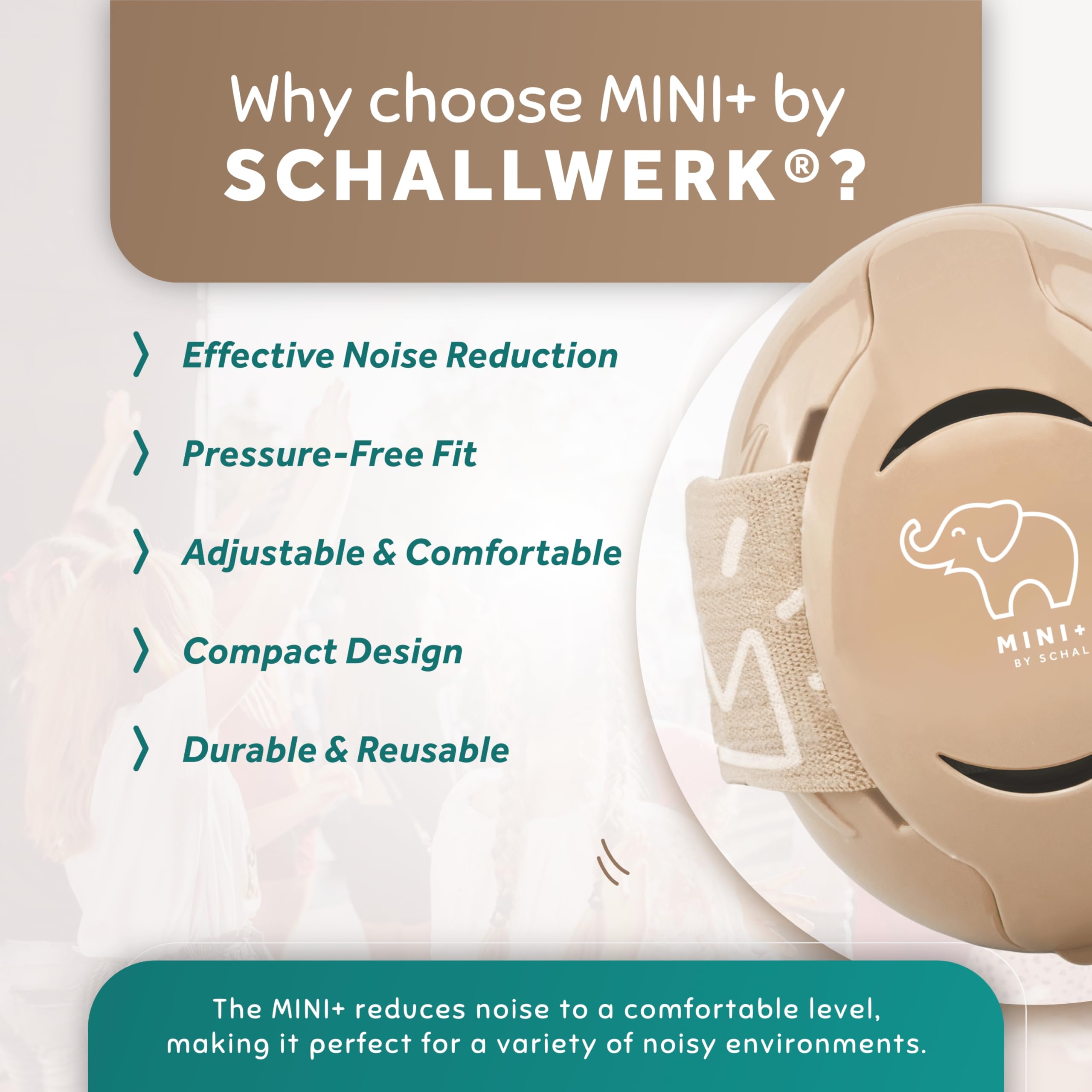 Schallwerk Mini+ headband close-up shows adjustable fit