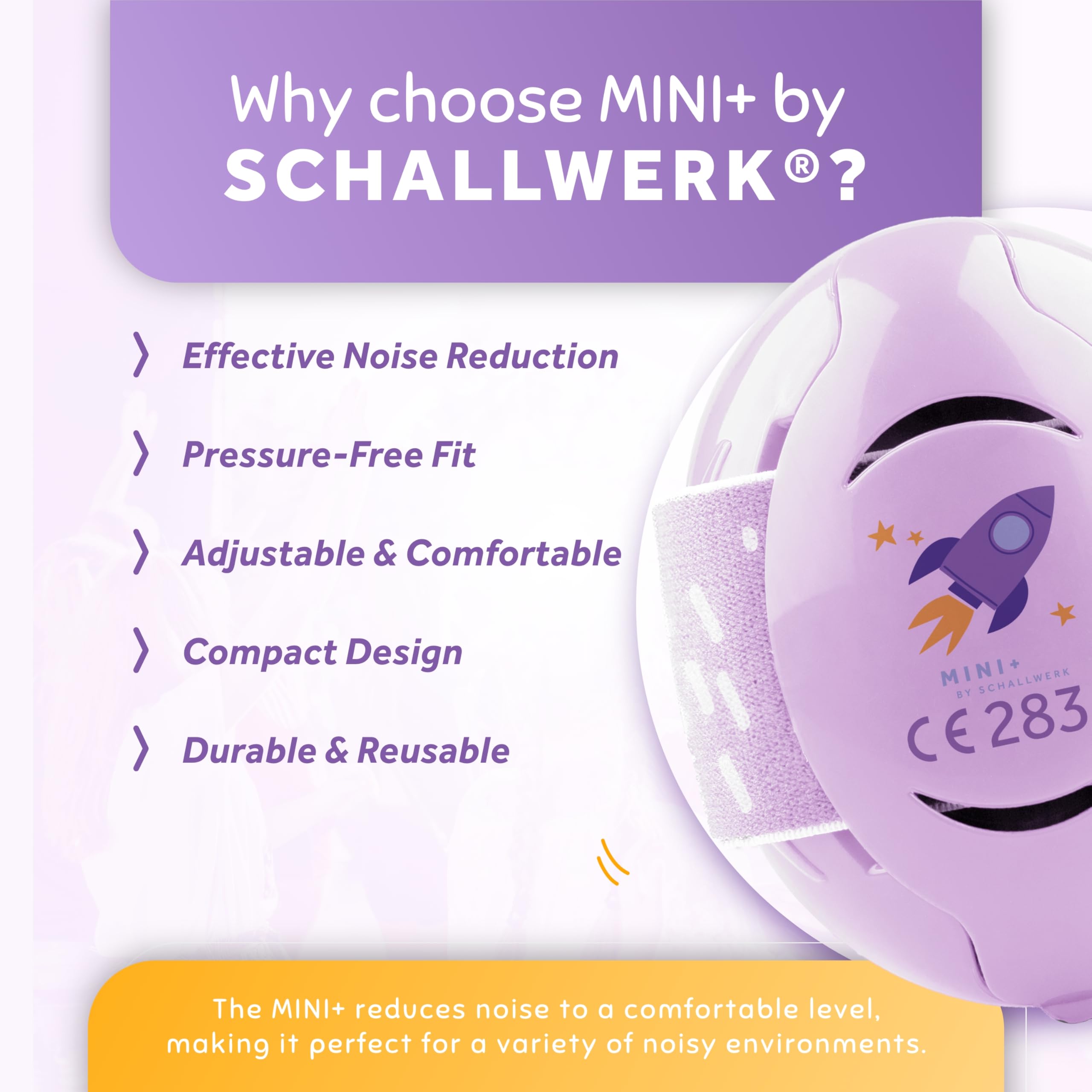 Schallwerk Mini+ ear muffs ideal for loud events like parades and concerts.