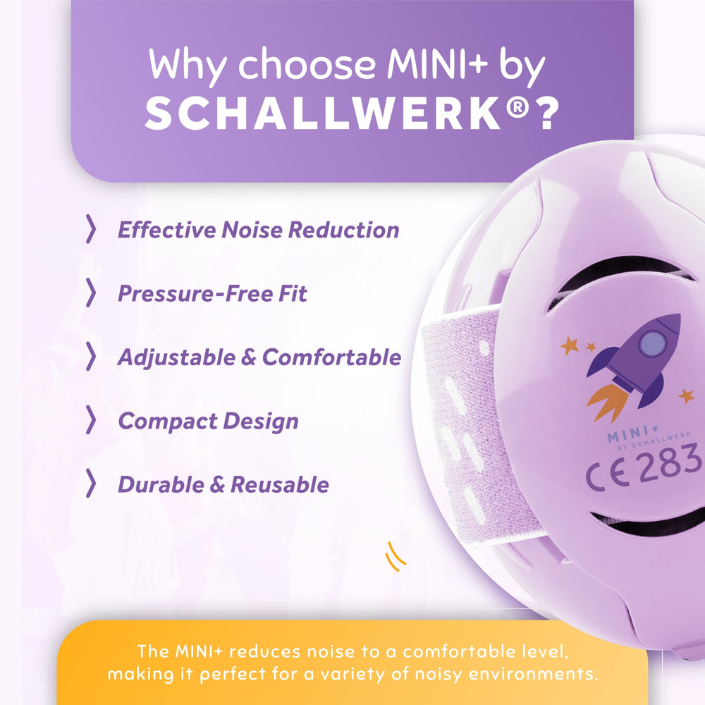 Schallwerk Mini+ ear muffs ideal for loud events like parades and concerts.