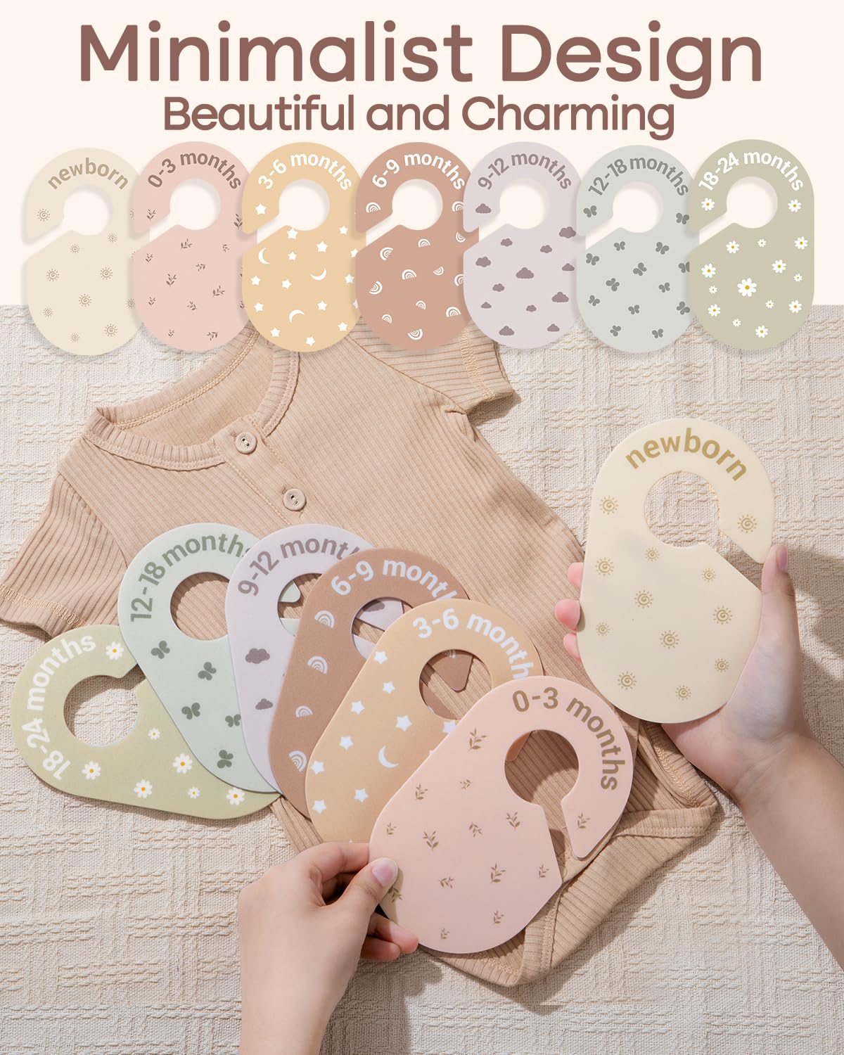 SCHOLOX boho nursery decor with soft colors and icons brightens the room while organizing.