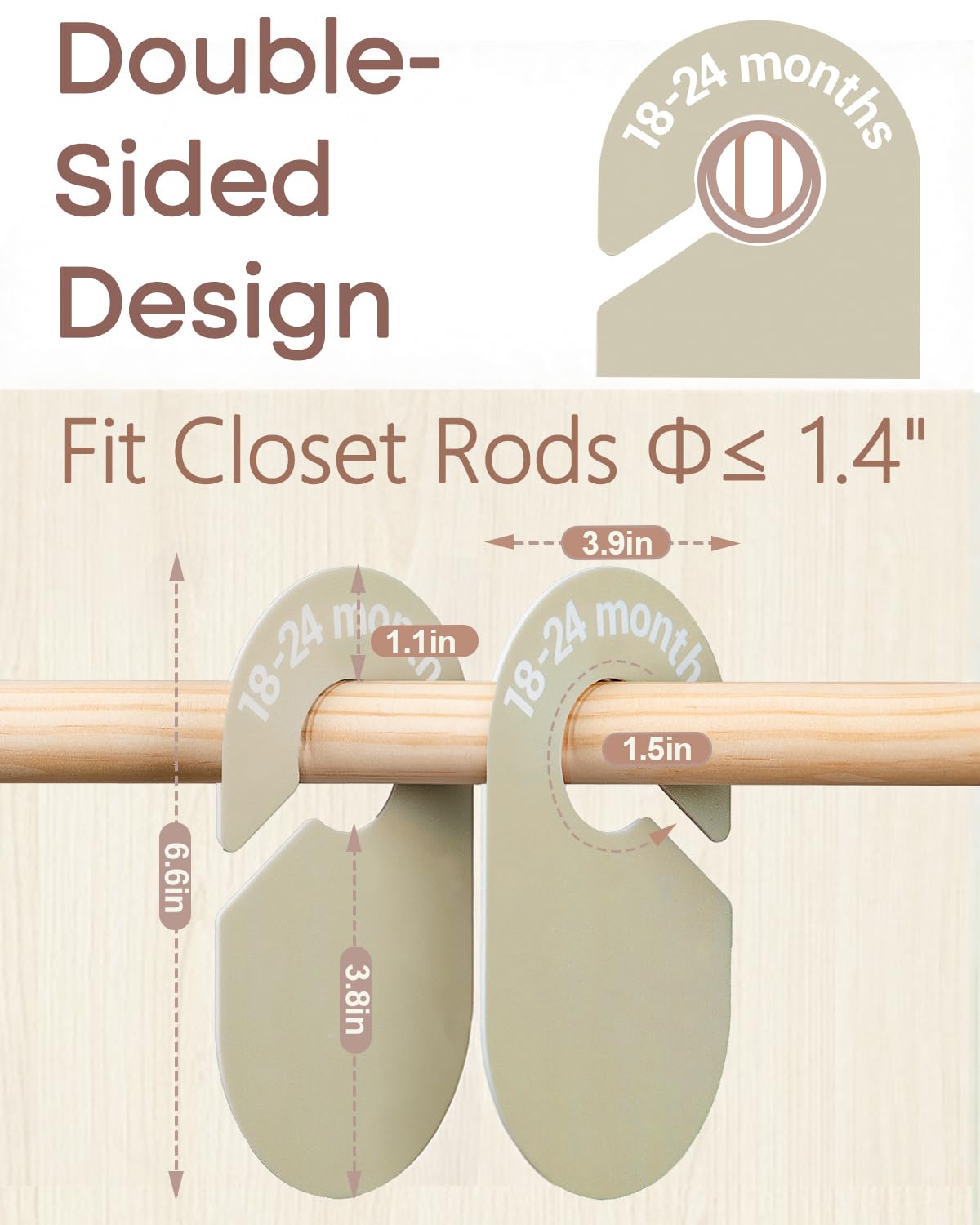 SCHOLOX double-sided size labels on hangers enable at-a-glance sorting.