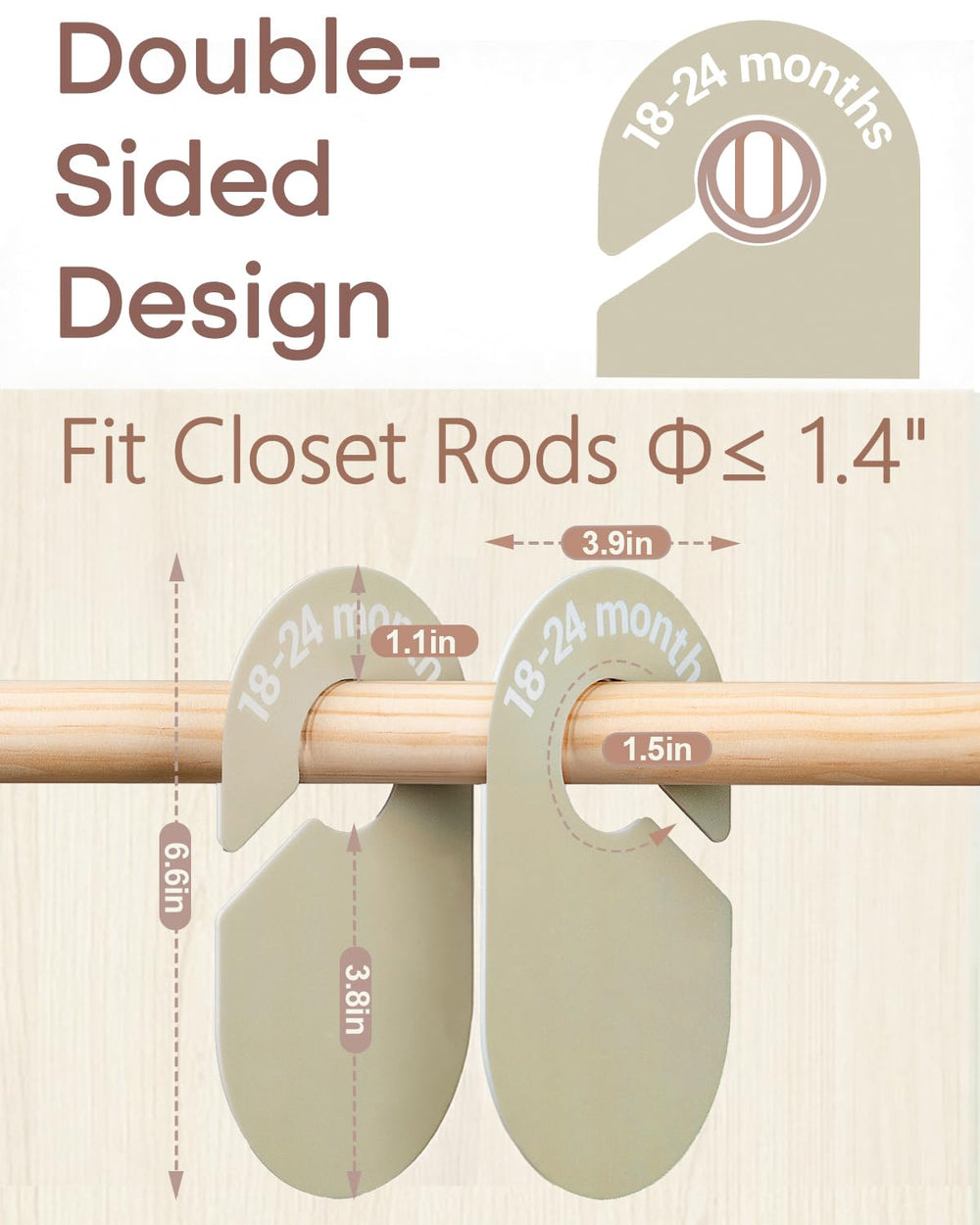 SCHOLOX double-sided size labels on hangers enable at-a-glance sorting.