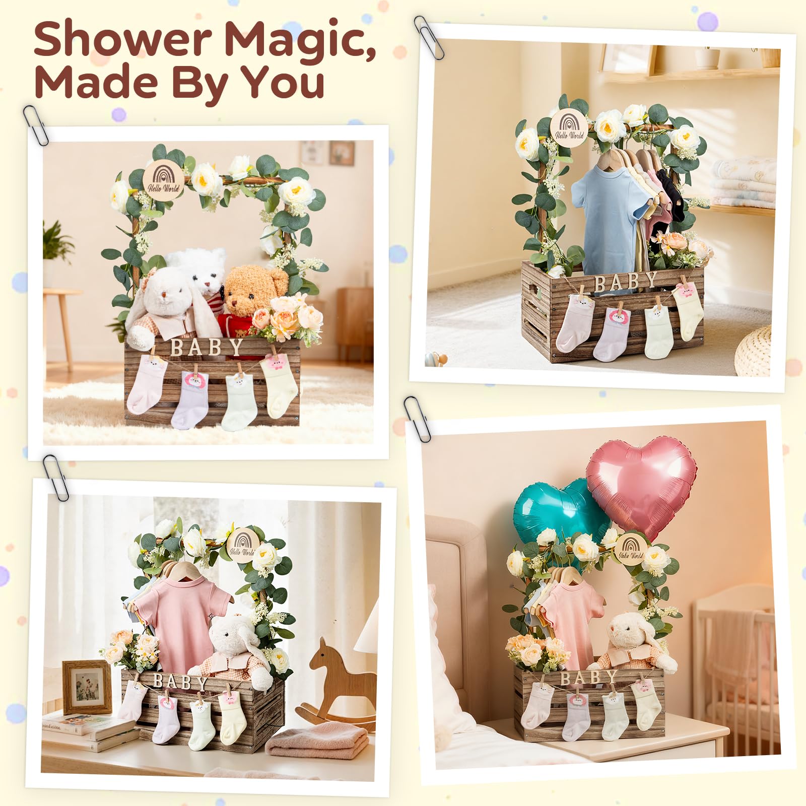 SCHOLOX wooden baby shower crate assembled with QR guide — simple, quick assembly