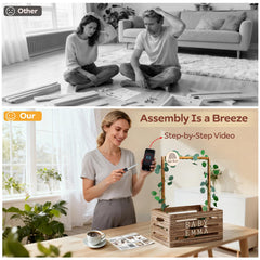 SCHOLOX wooden baby shower crate dimensions — ample space for gifts