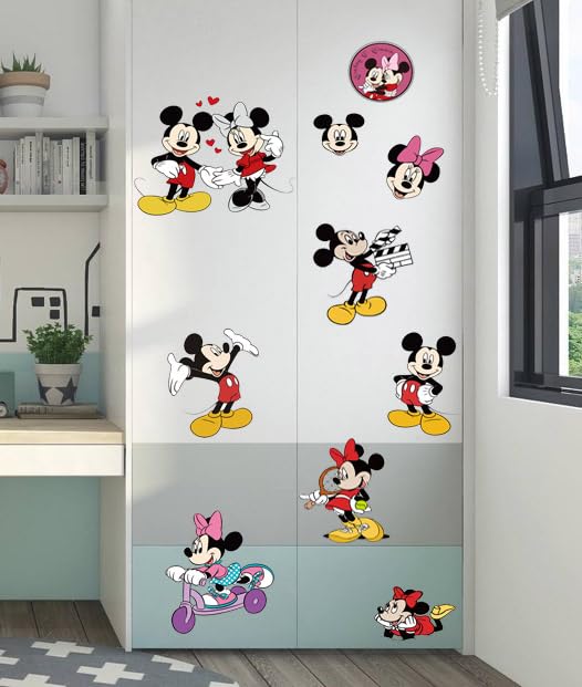 SchwartsCount mouse wall decals collection 17-piece set for versatile decor