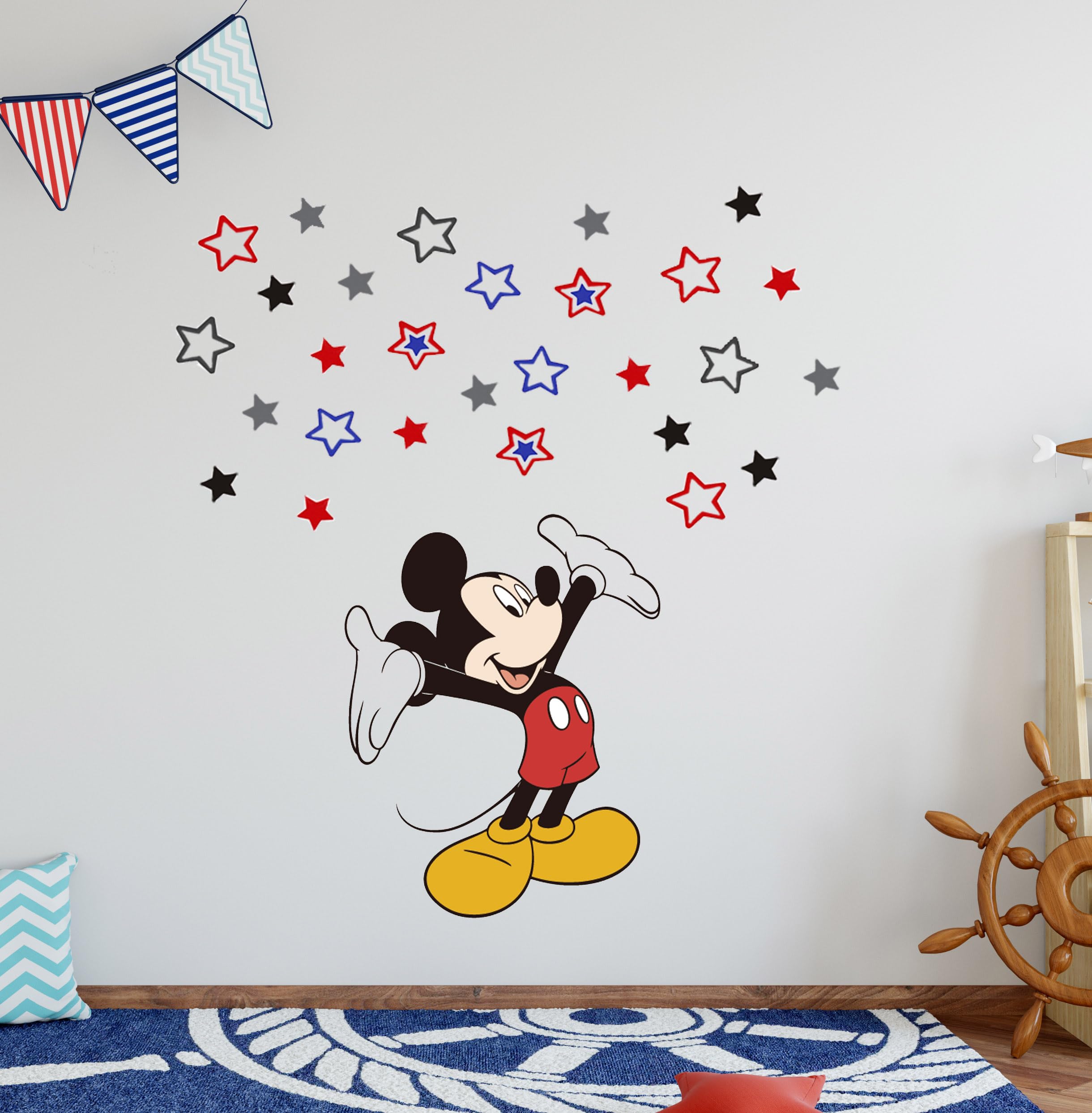 SchwartsCount removable wall stickers kit for kids' room, quick setup on smooth surfaces.