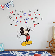 SchwartsCount removable wall stickers kit for kids' room, quick setup on smooth surfaces.