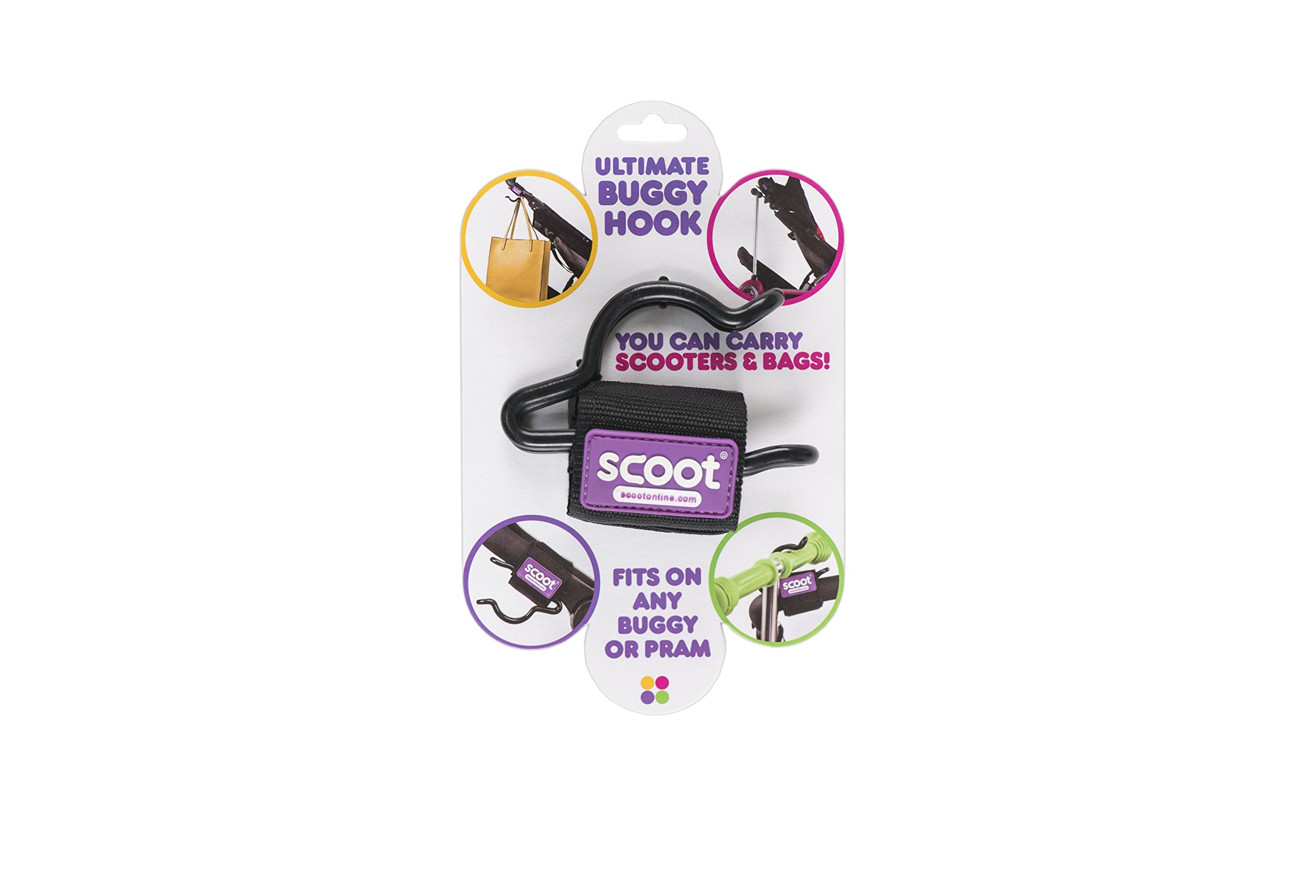 SCOOT Buggy Hook closeup-velcro underlines secure fastening and quiet operation