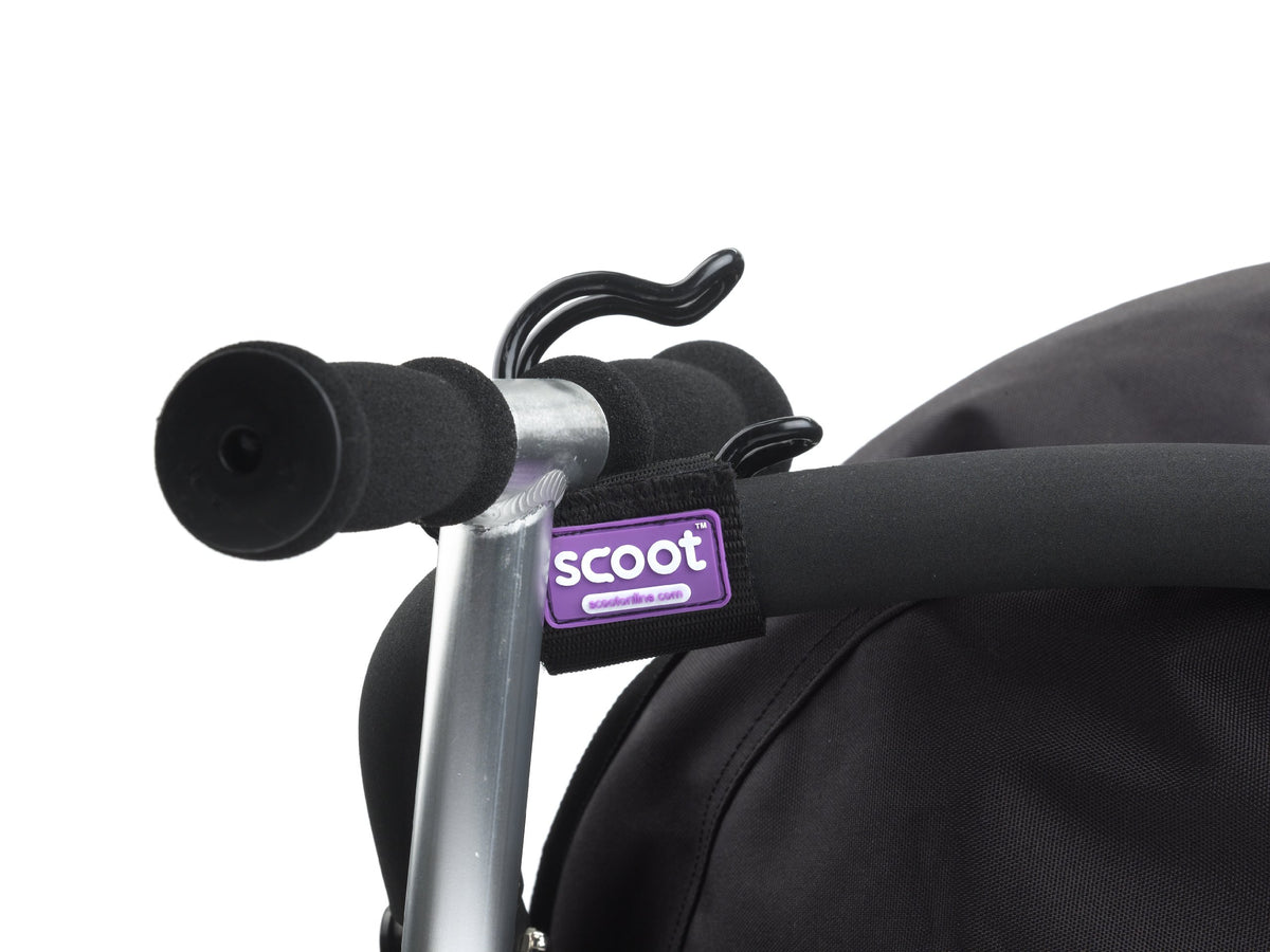 SCOOT Buggy Hook front view shows durable handlebar attachment for effortless transport